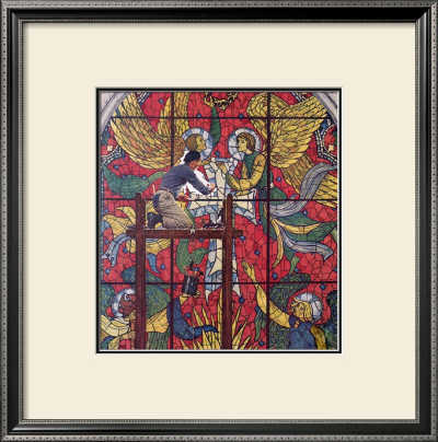 Repairing Stained Glass by Norman Rockwell Pricing Limited Edition Print image