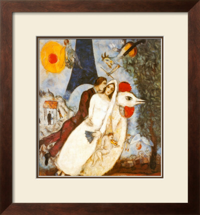 Les Fiancees De La Tour Eiffel by Marc Chagall Pricing Limited Edition Print image