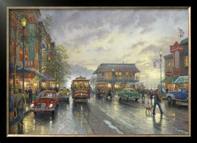 City By The Bay, Sunset On Fisherman's Wharf, Sf by Thomas Kinkade Pricing Limited Edition Print image