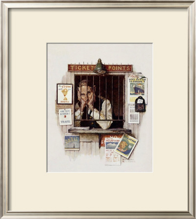 Ticket Agent by Norman Rockwell Pricing Limited Edition Print image
