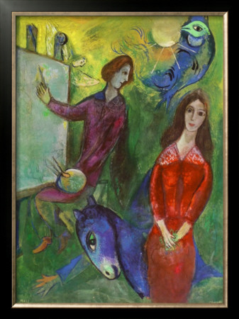 The Artist And His Model by Marc Chagall Pricing Limited Edition Print image