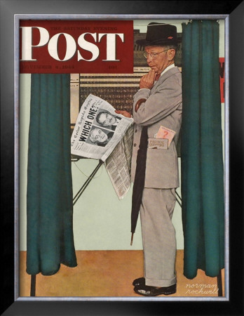 Norman Rockwell Paints America At The Polls by Norman Rockwell Pricing Limited Edition Print image