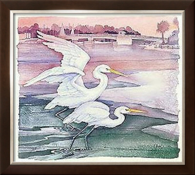 Egrets At Tarpon Dock by Paul Brent Pricing Limited Edition Print image