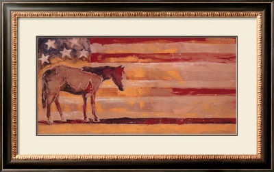 Horse Red, White And Blue by Michael Swearngin Pricing Limited Edition Print image