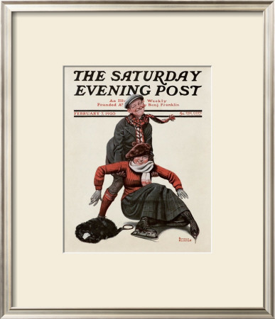 Skating Lesson by Norman Rockwell Pricing Limited Edition Print image