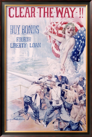 Wwi, 4Th Liberty Bond, Clear The Way by Howard Chandler Christy Pricing Limited Edition Print image