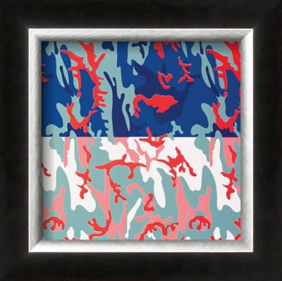 Camoflage, C.1987 (Dark Blue On Pale Green) by Andy Warhol Pricing Limited Edition Print image