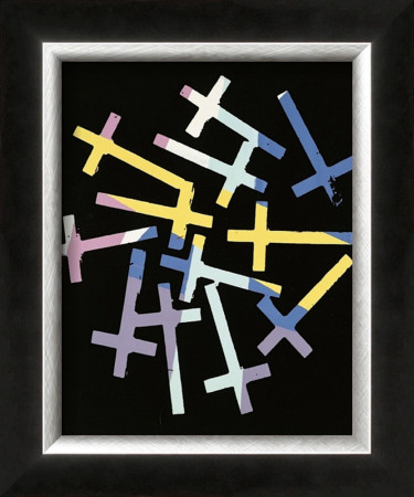 Crosses, C.1981-82 (Purple, Yellow And Blue On Black) by Andy Warhol Pricing Limited Edition Print image