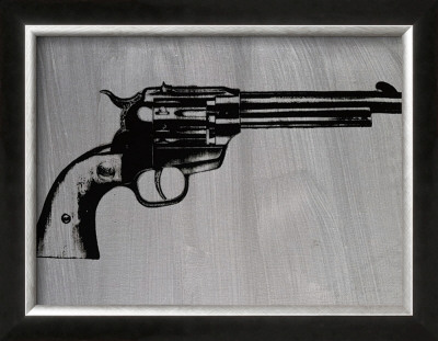 Gun, C.1981 (Black On Gray) by Andy Warhol Pricing Limited Edition Print image