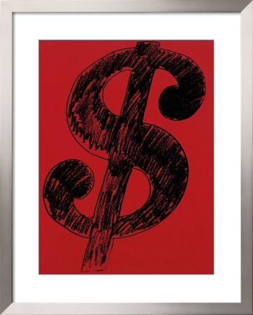 Dollar Sign, C.1981 (Black On Red) by Andy Warhol Pricing Limited Edition Print image