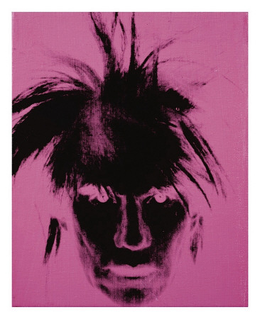 Self-Portrait, C.1986 (Black Andy On Pink) by Andy Warhol Pricing Limited Edition Print image
