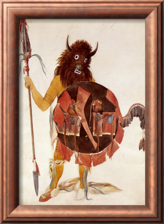 Leader Of Mandan Buffalo Bull Society by Karl Bodmer Pricing Limited Edition Print image