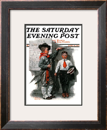 Necessary Height Saturday Evening Post Cover, June 16,1917 by Norman Rockwell Pricing Limited Edition Print image