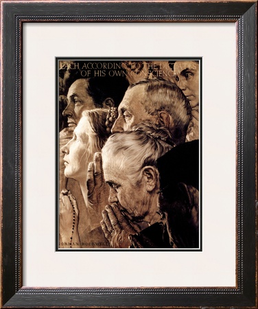 Freedom Of Worship, February 27,1943 by Norman Rockwell Pricing Limited Edition Print image