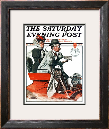 Speeding Along Saturday Evening Post Cover, July 19,1924 by Norman Rockwell Pricing Limited Edition Print image