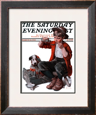Sick Puppy Saturday Evening Post Cover, March 10,1923 by Norman Rockwell Pricing Limited Edition Print image