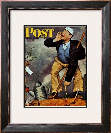 First Flower Or First Crocus Saturday Evening Post Cover, March 22,1947 by Norman Rockwell Pricing Limited Edition Print image