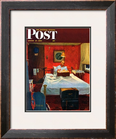 Solitaire Saturday Evening Post Cover, August 19,1950 by Norman Rockwell Pricing Limited Edition Print image