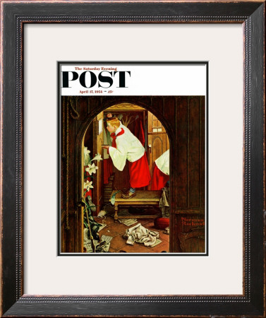 Choirboy Saturday Evening Post Cover, April 17,1954 by Norman Rockwell Pricing Limited Edition Print image