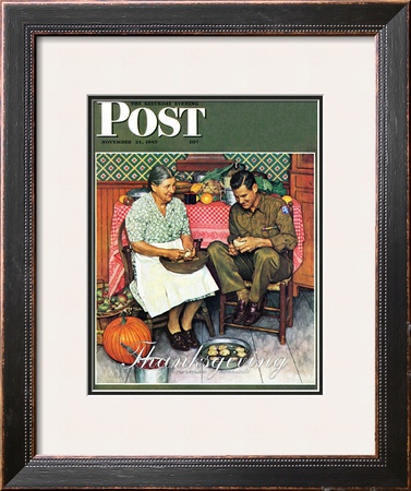 Home For Thanksgiving Saturday Evening Post Cover, November 24,1945 by Norman Rockwell Pricing Limited Edition Print image