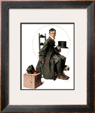 Boy Taking His Self-Portrait, April 18,1925 by Norman Rockwell Pricing Limited Edition Print image
