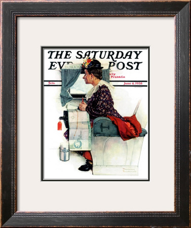 Airplane Trip Or First Flight Saturday Evening Post Cover, June 4,1938 by Norman Rockwell Pricing Limited Edition Print image