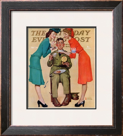 Willie Gillis At The U.S.O. Saturday Evening Post Cover, February 7,1942 by Norman Rockwell Pricing Limited Edition Print image