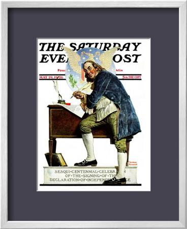 Independence Or Ben Franklin Saturday Evening Post Cover, May 29,1926 by Norman Rockwell Pricing Limited Edition Print image