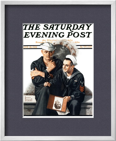 Thinking Of The Girl Back Home Saturday Evening Post Cover, January 18,1919 by Norman Rockwell Pricing Limited Edition Print image