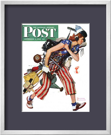 Rosie To The Rescue Saturday Evening Post Cover, September 4,1943 by Norman Rockwell Pricing Limited Edition Print image