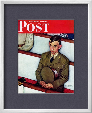 Willie Gillis In Church Saturday Evening Post Cover, July 25,1942 by Norman Rockwell Pricing Limited Edition Print image