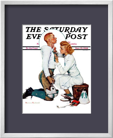 Letter Sweater (Boy & Girl) Saturday Evening Post Cover, November 19,1938 by Norman Rockwell Pricing Limited Edition Print image