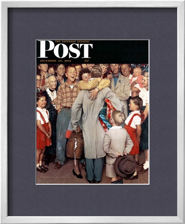 Christmas Homecoming Saturday Evening Post Cover, December 25,1948 by Norman Rockwell Pricing Limited Edition Print image