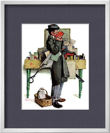 Bookworm, August 14,1926 by Norman Rockwell Pricing Limited Edition Print image