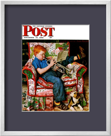 Trumpeter Saturday Evening Post Cover, November 18,1950 by Norman Rockwell Pricing Limited Edition Print image