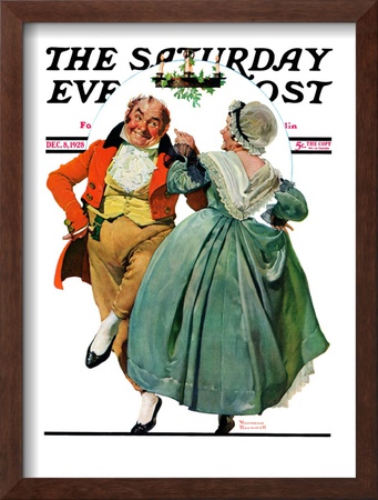 Christmas Dance Or Merrie Christmas Saturday Evening Post Cover, December 8,1928 by Norman Rockwell Pricing Limited Edition Print image