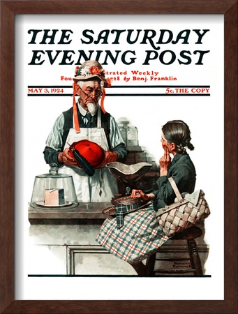 Thoughtful Shopper Saturday Evening Post Cover, May 3,1924 by Norman Rockwell Pricing Limited Edition Print image
