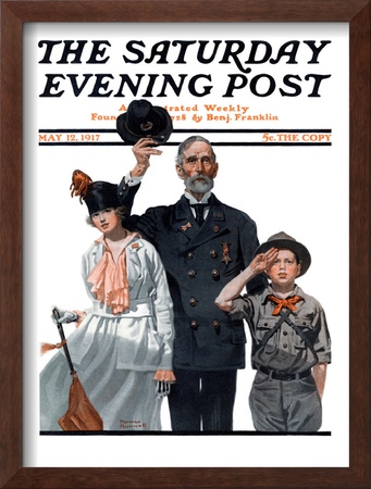 Salute To Colors Saturday Evening Post Cover, May 12,1917 by Norman Rockwell Pricing Limited Edition Print image