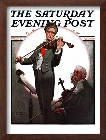 Violin Virtuoso Saturday Evening Post Cover, April 28,1923 by Norman Rockwell Pricing Limited Edition Print image
