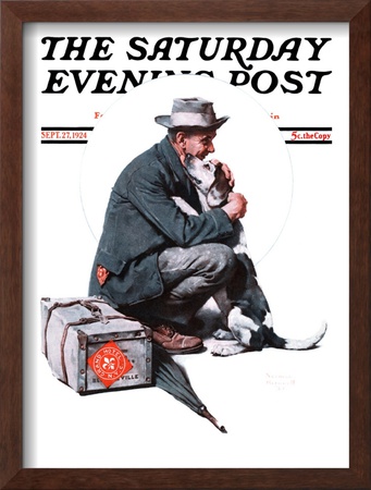 Man And Dog Or Pals Saturday Evening Post Cover, September 27,1924 by Norman Rockwell Pricing Limited Edition Print image