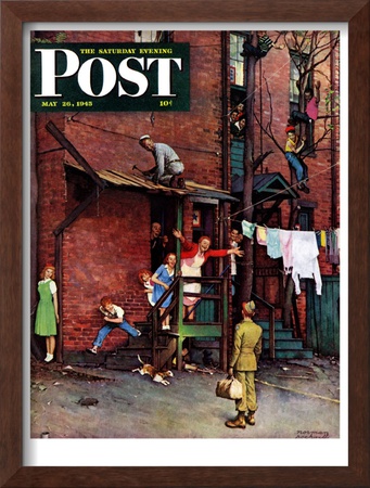 Homecoming G.I. Saturday Evening Post Cover, May 26,1945 by Norman Rockwell Pricing Limited Edition Print image