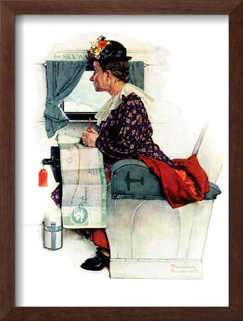 Airplane Trip Or First Flight, June 4,1938 by Norman Rockwell Pricing Limited Edition Print image