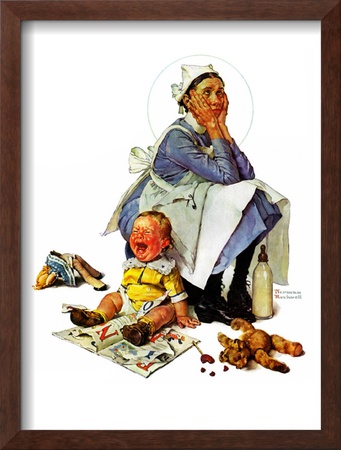 Exasperated Nanny, October 24,1936 by Norman Rockwell Pricing Limited Edition Print image