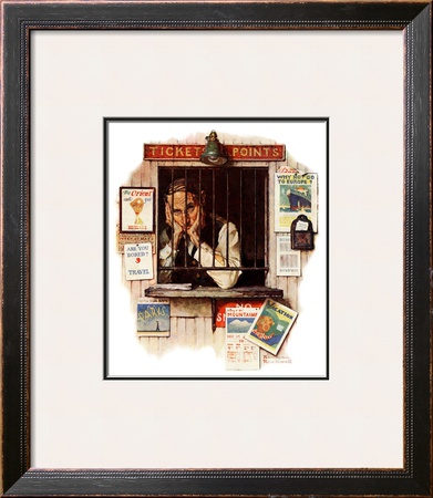 Ticket Agent, April 24,1937 by Norman Rockwell Pricing Limited Edition Print image