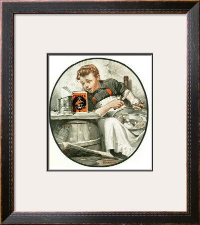 Mom's Helper Or Peeling Potatoes, January 29,1921 by Norman Rockwell Pricing Limited Edition Print image