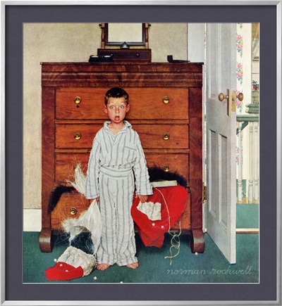 Truth About Santa Or Discovery, December 29,1956 by Norman Rockwell Pricing Limited Edition Print image
