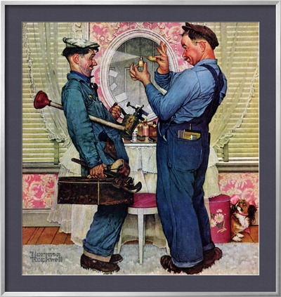 Plumbers, June 2,1951 by Norman Rockwell Pricing Limited Edition Print image
