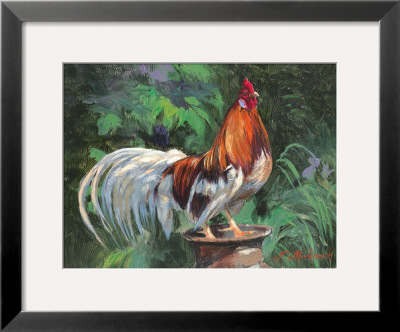 Red And White Rooster by Nenad Mirkovich Pricing Limited Edition Print image
