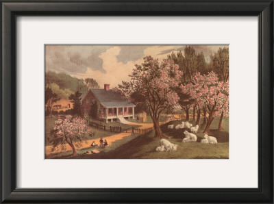 American Homestead Spring by Currier & Ives Pricing Limited Edition Print image