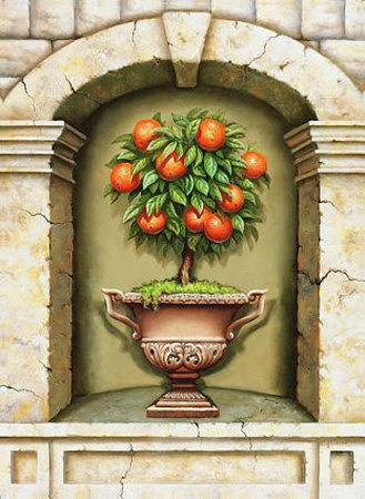 Orange Topiary Arch by Judy Gibson Pricing Limited Edition Print image